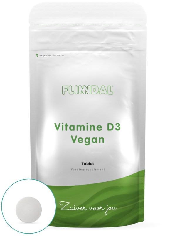 Afbeelding van Vitamine D Vegan 30 tabletten - 30 Tabletten - Flinndal